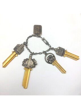 Vintage Napier Charles Thomae Sterling Silver Uncut Key Chain Polly & Stan 1946
